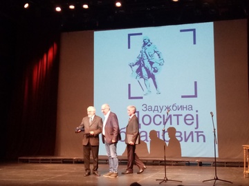 Посета академији поводом доделе Награде "Доситеј Обрадовић" за животно дело академику Данилу Басти